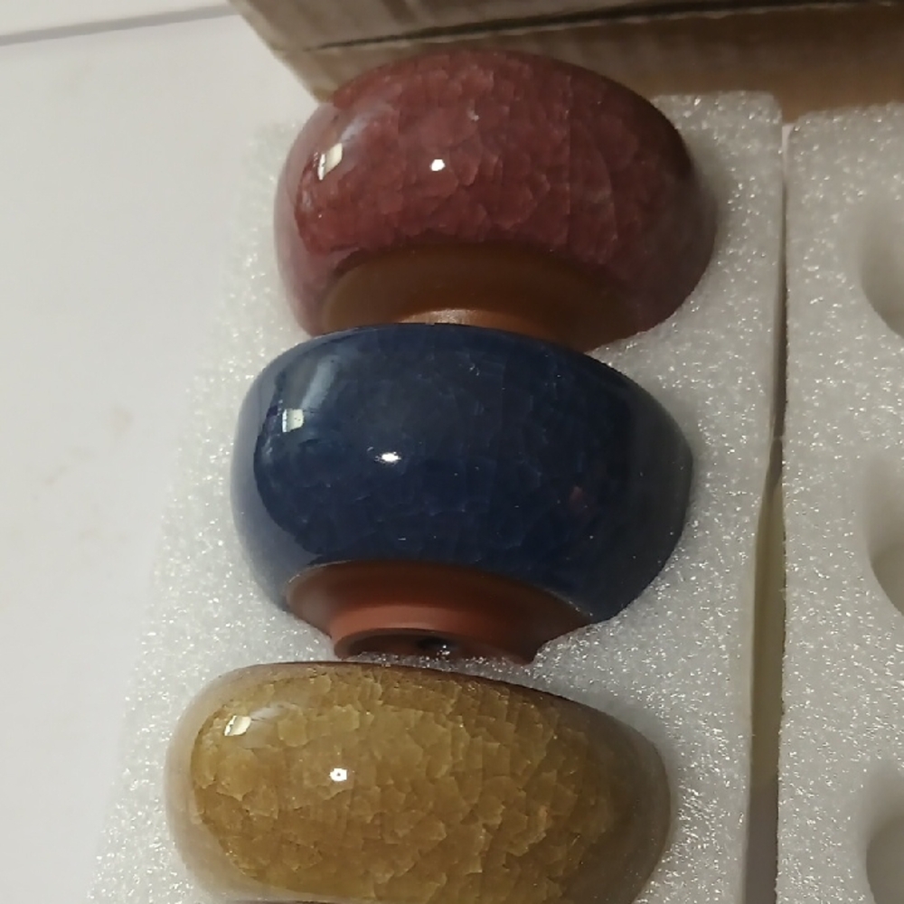 Elegant Multicolor Succulent Planters In Gold,Blue And Red.